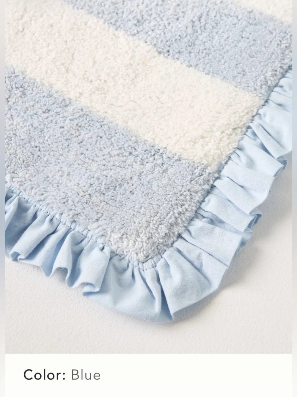 Anthropologie Ruffled Stripe Tufted Bath Mat NWT